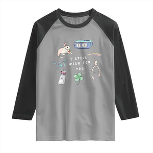 I Still Wish for You Lucky Rabbit 1111 Stars Clover Signs Raglan Shirt TS11 Sport Gray Black Print Your Wear