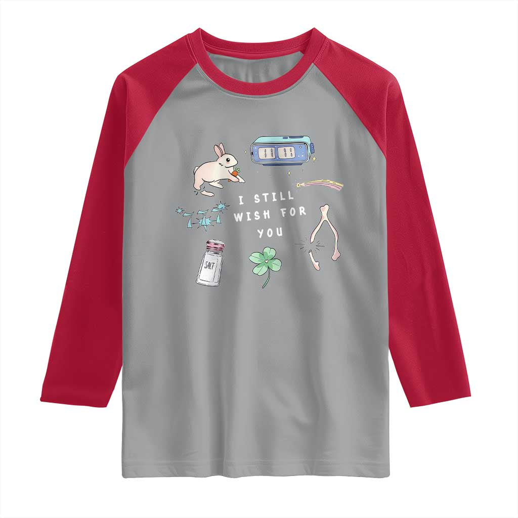 I Still Wish for You Lucky Rabbit 1111 Stars Clover Signs Raglan Shirt TS11 Sport Gray Red Print Your Wear