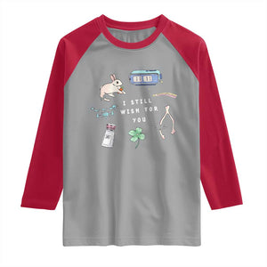 I Still Wish for You Lucky Rabbit 1111 Stars Clover Signs Raglan Shirt TS11 Sport Gray Red Print Your Wear