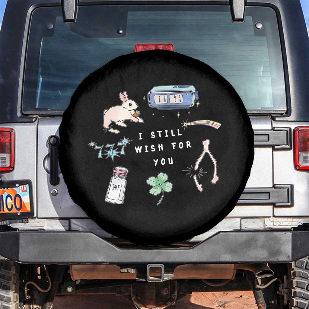 I Still Wish for You Lucky Rabbit 1111 Stars Clover Signs Spare Tire Cover TS11 No hole Black Print Your Wear