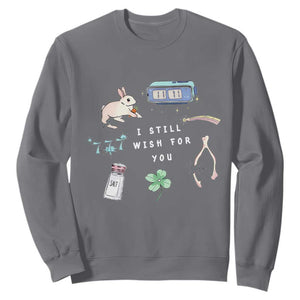 I Still Wish for You Lucky Rabbit 1111 Stars Clover Signs Sweatshirt TS11 Charcoal Print Your Wear