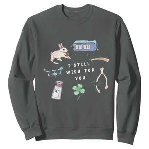 I Still Wish for You Lucky Rabbit 1111 Stars Clover Signs Sweatshirt TS11 Dark Heather Print Your Wear