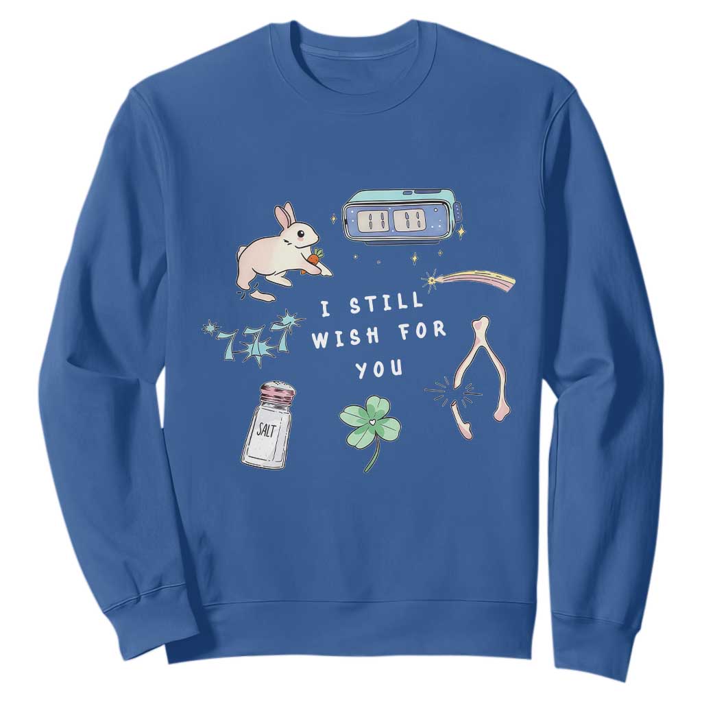 I Still Wish for You Lucky Rabbit 1111 Stars Clover Signs Sweatshirt TS11 Royal Blue Print Your Wear