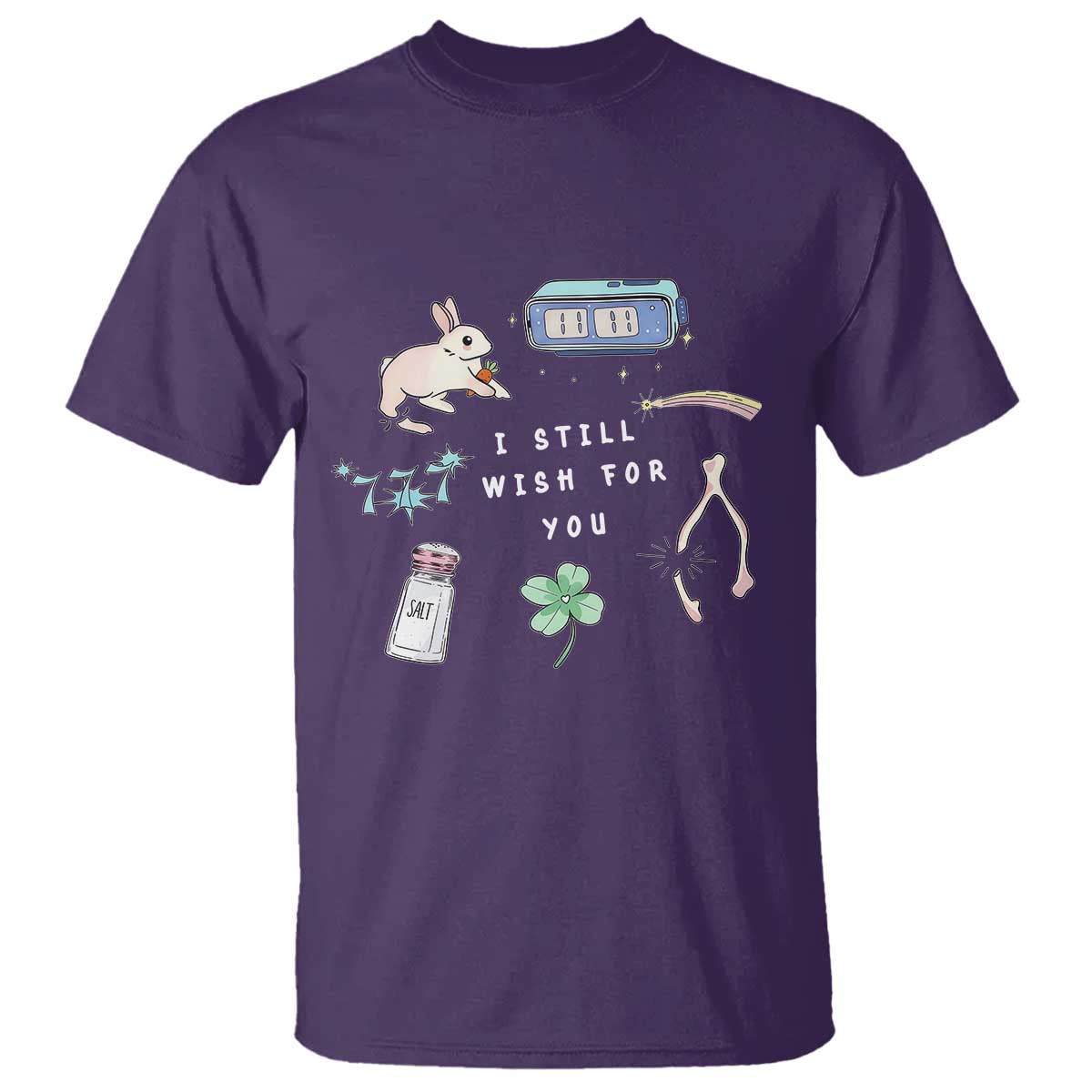 I Still Wish for You Lucky Rabbit 1111 Stars Clover Signs T Shirt TS11 Purple Print Your Wear
