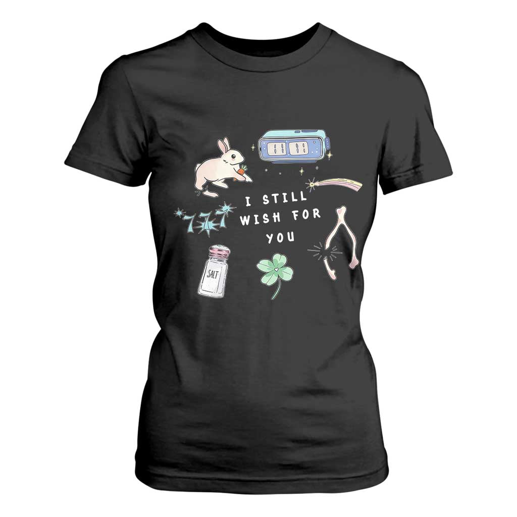 I Still Wish for You Lucky Rabbit 1111 Stars Clover Signs T Shirt For Women TS11 Black Print Your Wear