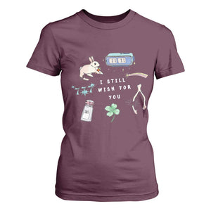 I Still Wish for You Lucky Rabbit 1111 Stars Clover Signs T Shirt For Women TS11 Maroon Print Your Wear