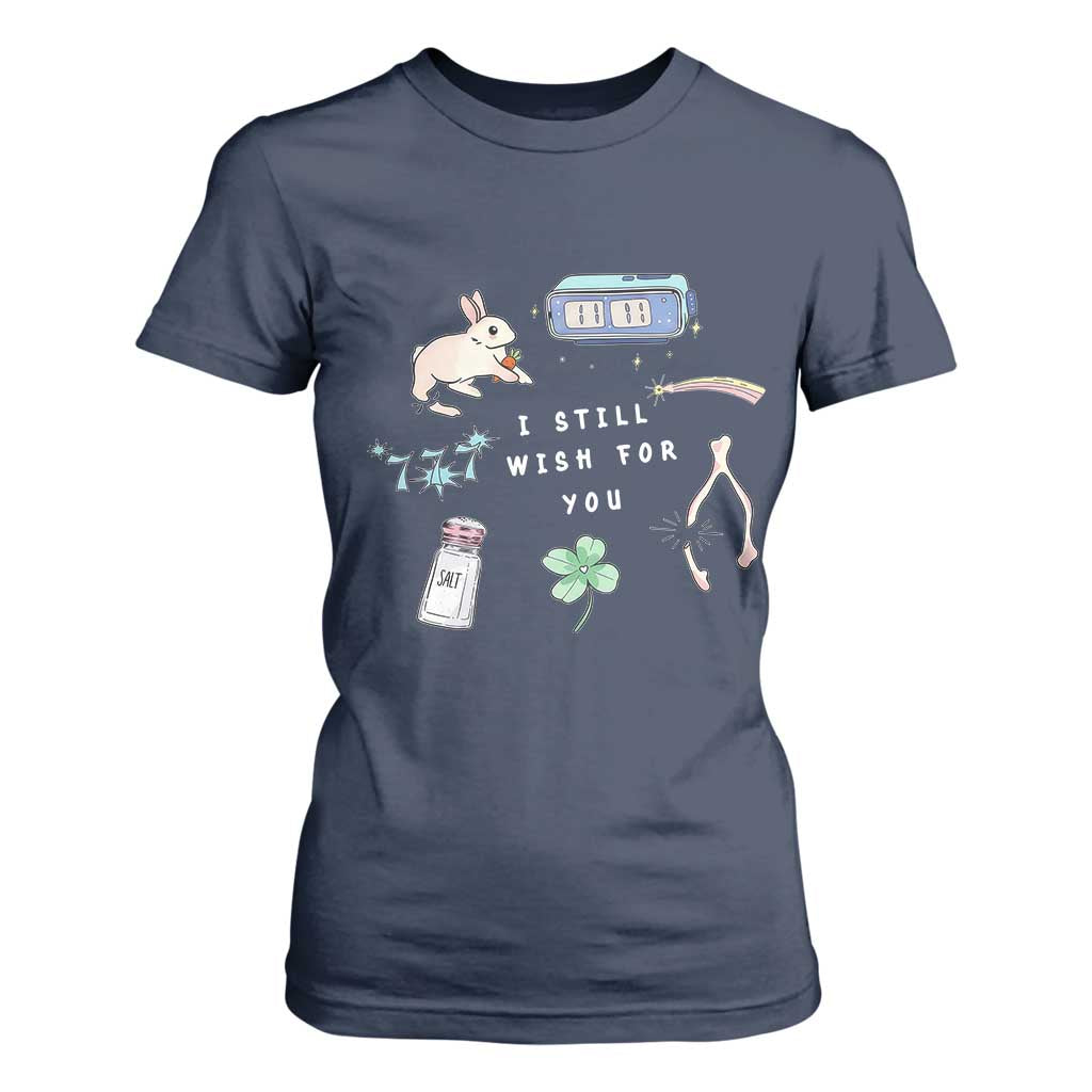 I Still Wish for You Lucky Rabbit 1111 Stars Clover Signs T Shirt For Women TS11 Navy Print Your Wear
