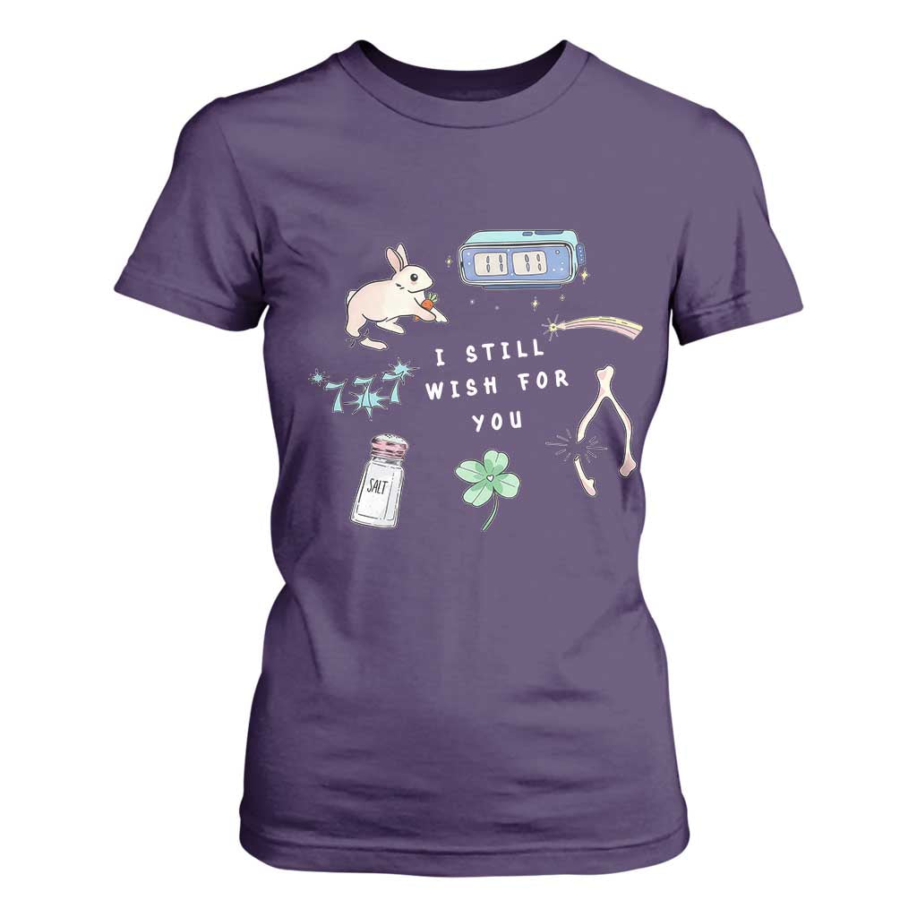 I Still Wish for You Lucky Rabbit 1111 Stars Clover Signs T Shirt For Women TS11 Purple Print Your Wear