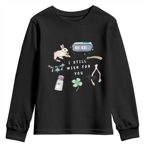I Still Wish for You Lucky Rabbit 1111 Stars Clover Signs Youth Sweatshirt TS11 Black Print Your Wear