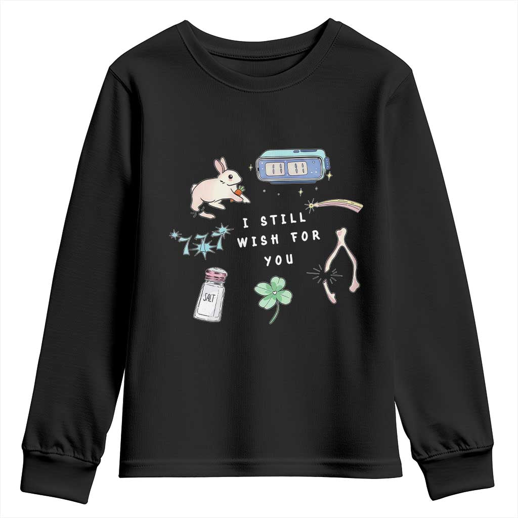 I Still Wish for You Lucky Rabbit 1111 Stars Clover Signs Youth Sweatshirt TS11 Black Print Your Wear