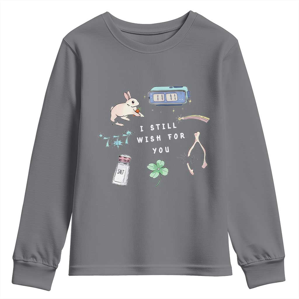 I Still Wish for You Lucky Rabbit 1111 Stars Clover Signs Youth Sweatshirt TS11 Charcoal Print Your Wear