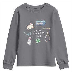 I Still Wish for You Lucky Rabbit 1111 Stars Clover Signs Youth Sweatshirt TS11 Charcoal Print Your Wear