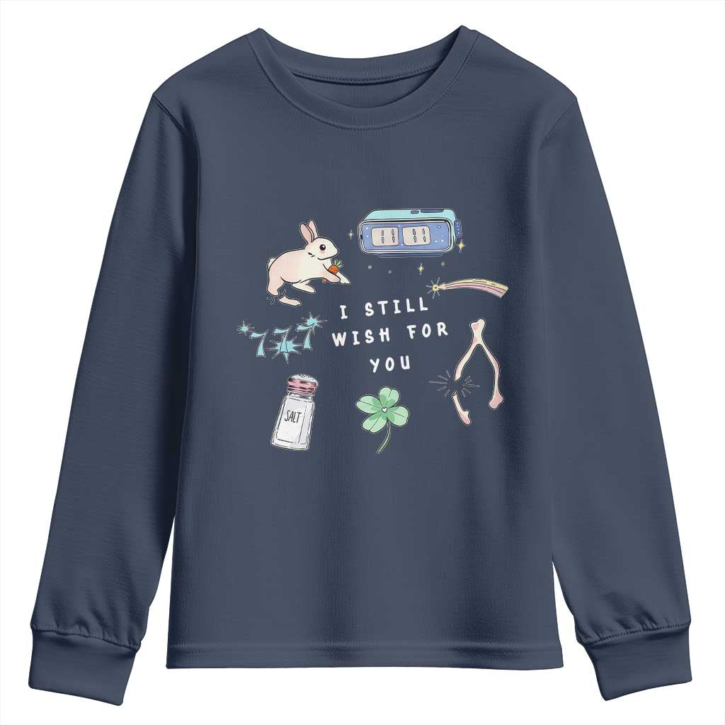 I Still Wish for You Lucky Rabbit 1111 Stars Clover Signs Youth Sweatshirt TS11 Navy Print Your Wear