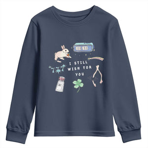 I Still Wish for You Lucky Rabbit 1111 Stars Clover Signs Youth Sweatshirt TS11 Navy Print Your Wear