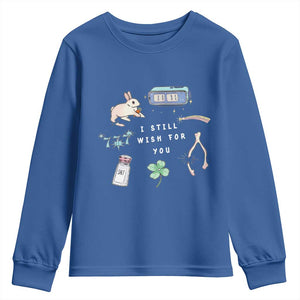 I Still Wish for You Lucky Rabbit 1111 Stars Clover Signs Youth Sweatshirt TS11 Royal Blue Print Your Wear