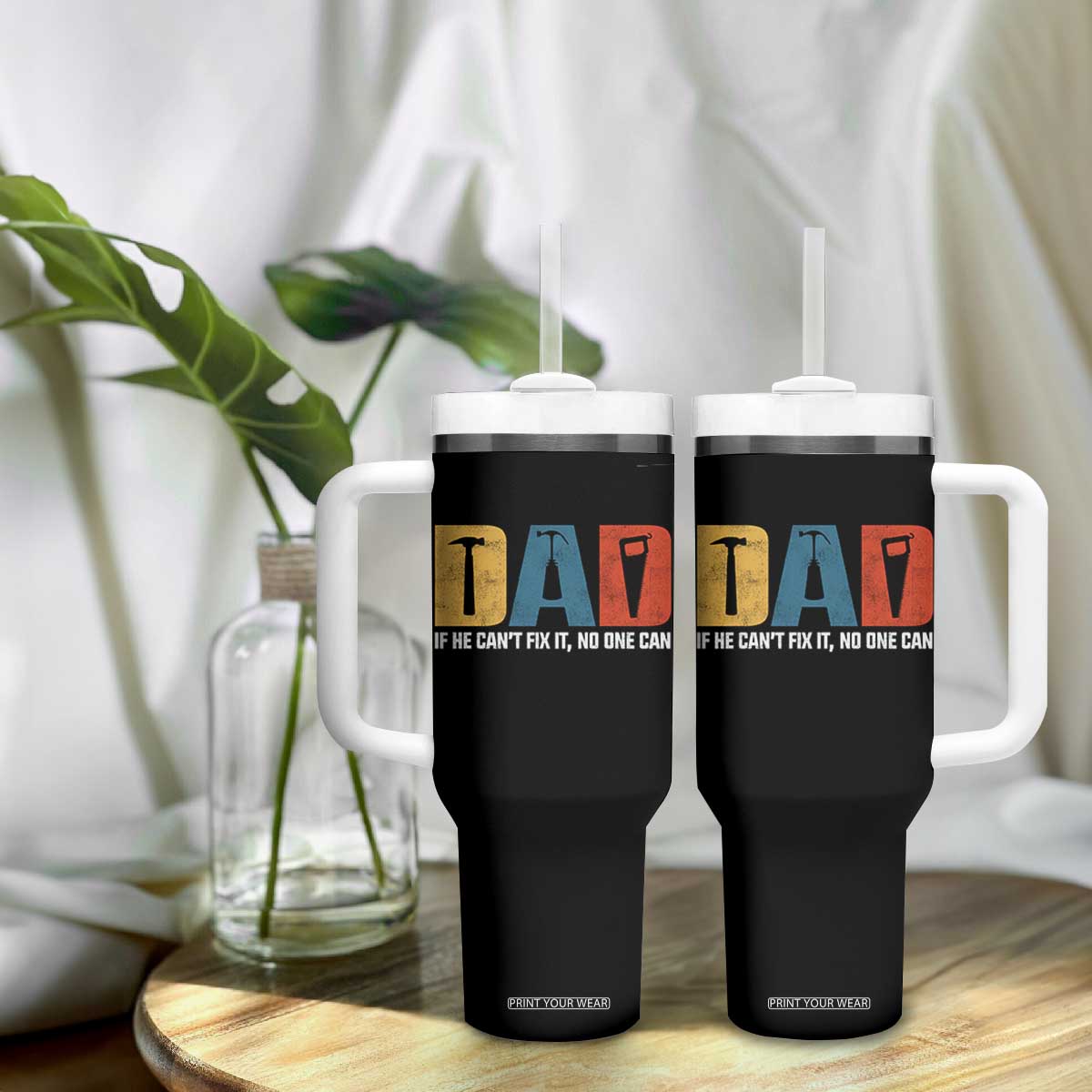 Funny Dad He Cant Fix It No One Can Tumbler With Handle Fathers Day TS11 Print Your Wear