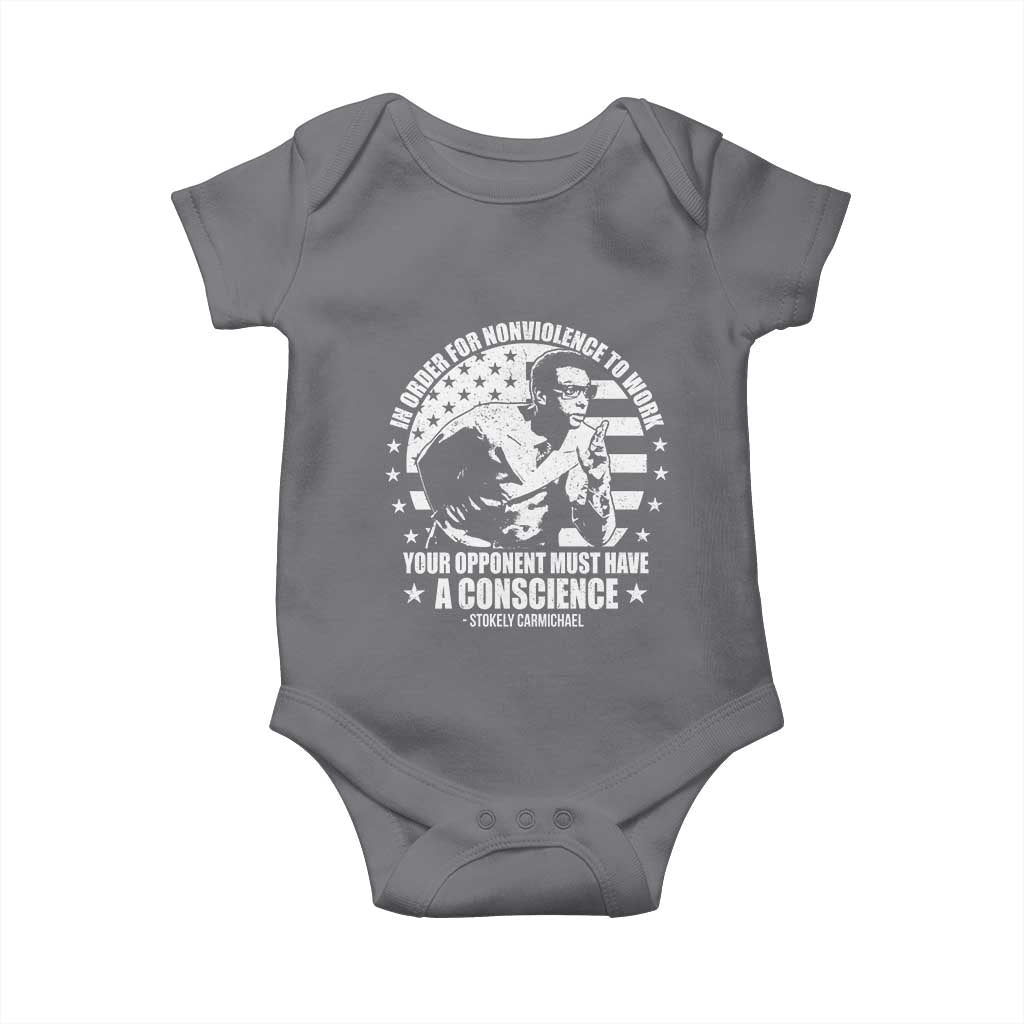 Stokely Carmichael Quote Baby Onesie In Order For Nonviolence To Work Your Opponent Must Have A Conscience TS11 Charcoal Print Your Wear