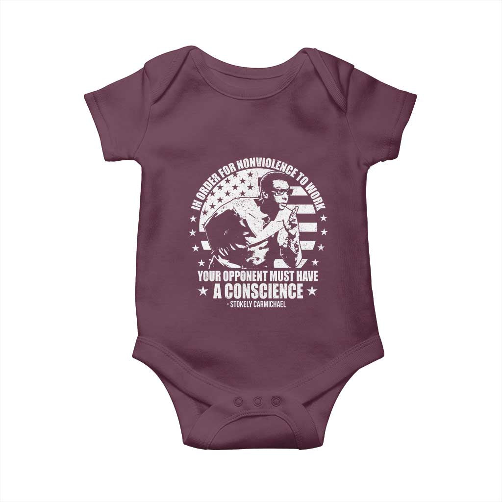 Stokely Carmichael Quote Baby Onesie In Order For Nonviolence To Work Your Opponent Must Have A Conscience TS11 Maroon Print Your Wear