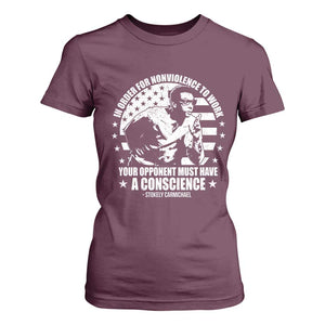 Stokely Carmichael Quote T Shirt For Women In Order For Nonviolence To Work Your Opponent Must Have A Conscience TS11 Maroon Print Your Wear