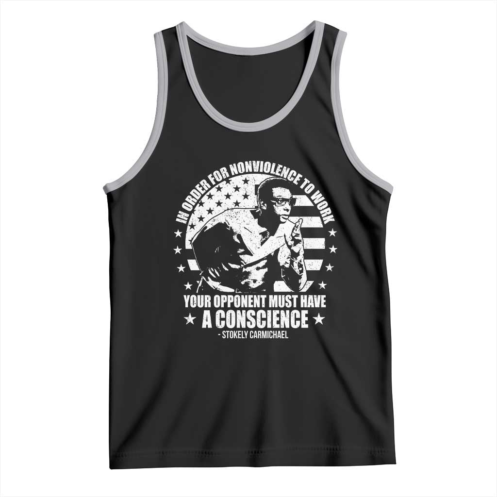 Stokely Carmichael Quote Tank Top In Order For Nonviolence To Work Your Opponent Must Have A Conscience TS11 Black Athletic Heather Print Your Wear
