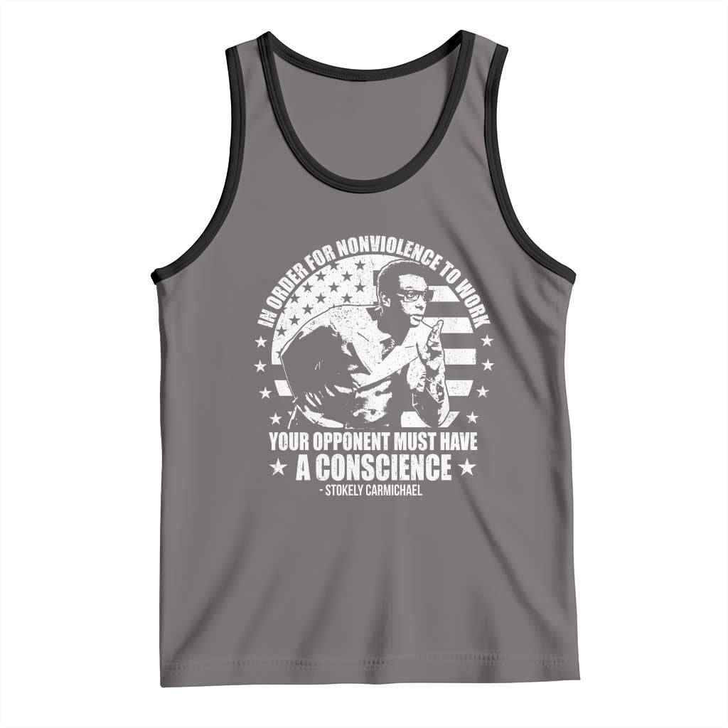 Stokely Carmichael Quote Tank Top In Order For Nonviolence To Work Your Opponent Must Have A Conscience TS11 Deep Heather Black Print Your Wear
