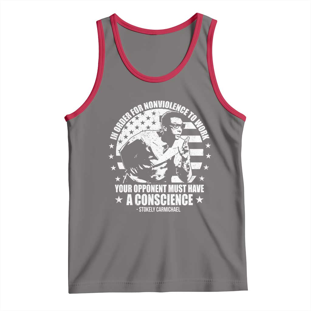 Stokely Carmichael Quote Tank Top In Order For Nonviolence To Work Your Opponent Must Have A Conscience TS11 Deep Heather Red Print Your Wear