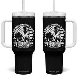 Stokely Carmichael Quote Tumbler With Handle In Order For Nonviolence To Work Your Opponent Must Have A Conscience TS11 One Size: 40 oz Black Print Your Wear