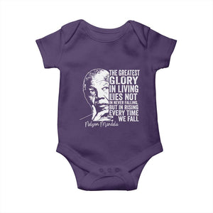 Nelson Mandela Quote Baby Onesie The Greatest Glory In Living Lies Not In Never Falling But In Rising TS11 Purple Print Your Wear
