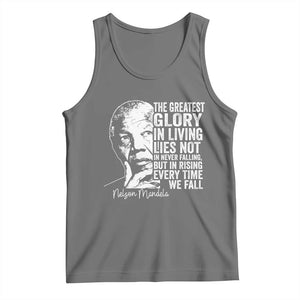 Nelson Mandela Quote Tank Top The Greatest Glory In Living Lies Not In Never Falling But In Rising TS11 Black Heather Print Your Wear