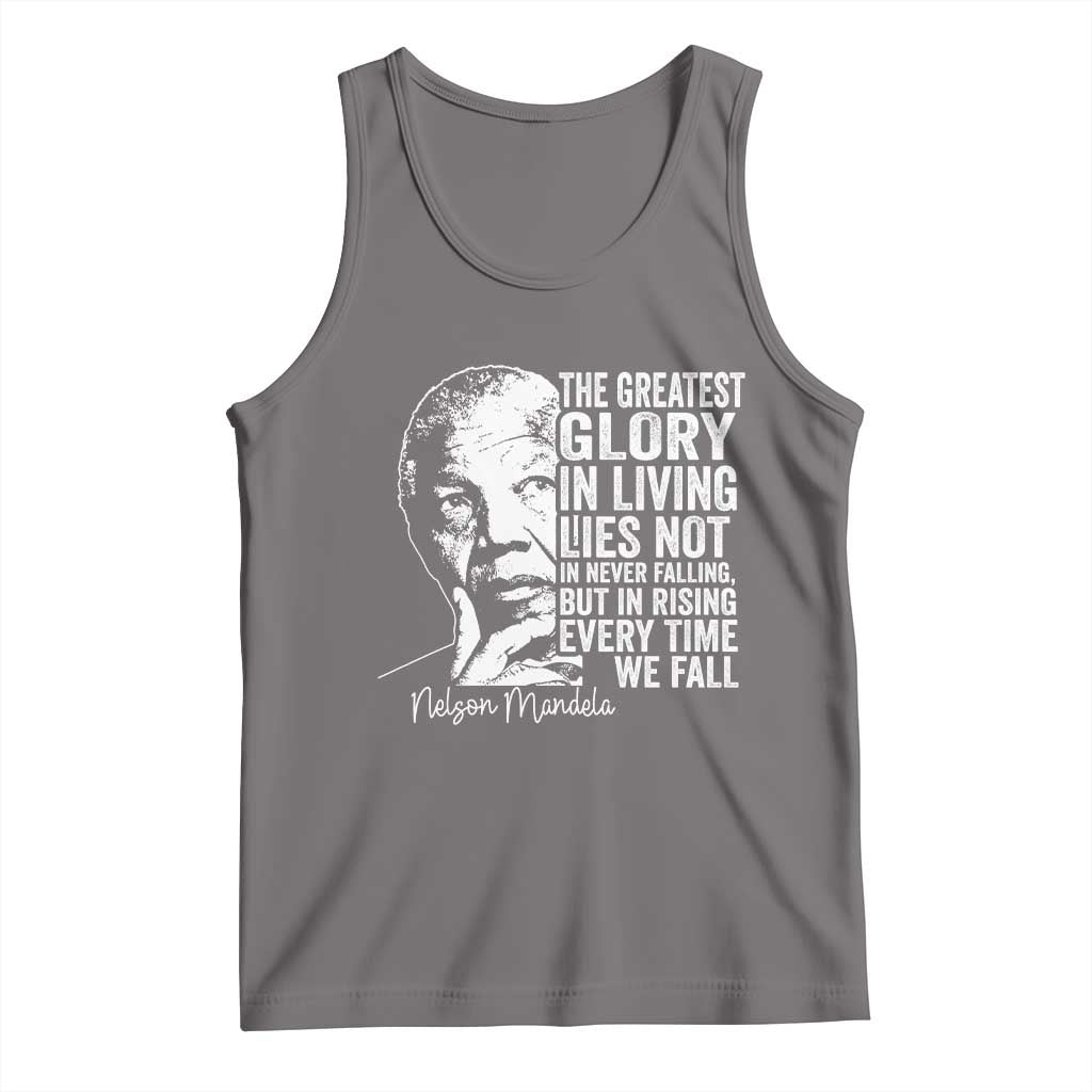 Nelson Mandela Quote Tank Top The Greatest Glory In Living Lies Not In Never Falling But In Rising TS11 Deep Heather Print Your Wear