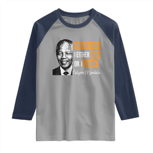 Nelson Mandela Quote Raglan Shirt I Never Lose I Either Win Or I Learn TS11 Sport Gray Navy Print Your Wear