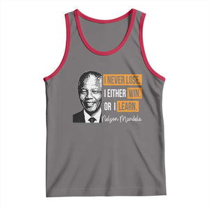 Nelson Mandela Quote Tank Top I Never Lose I Either Win Or I Learn TS11 Deep Heather Red Print Your Wear