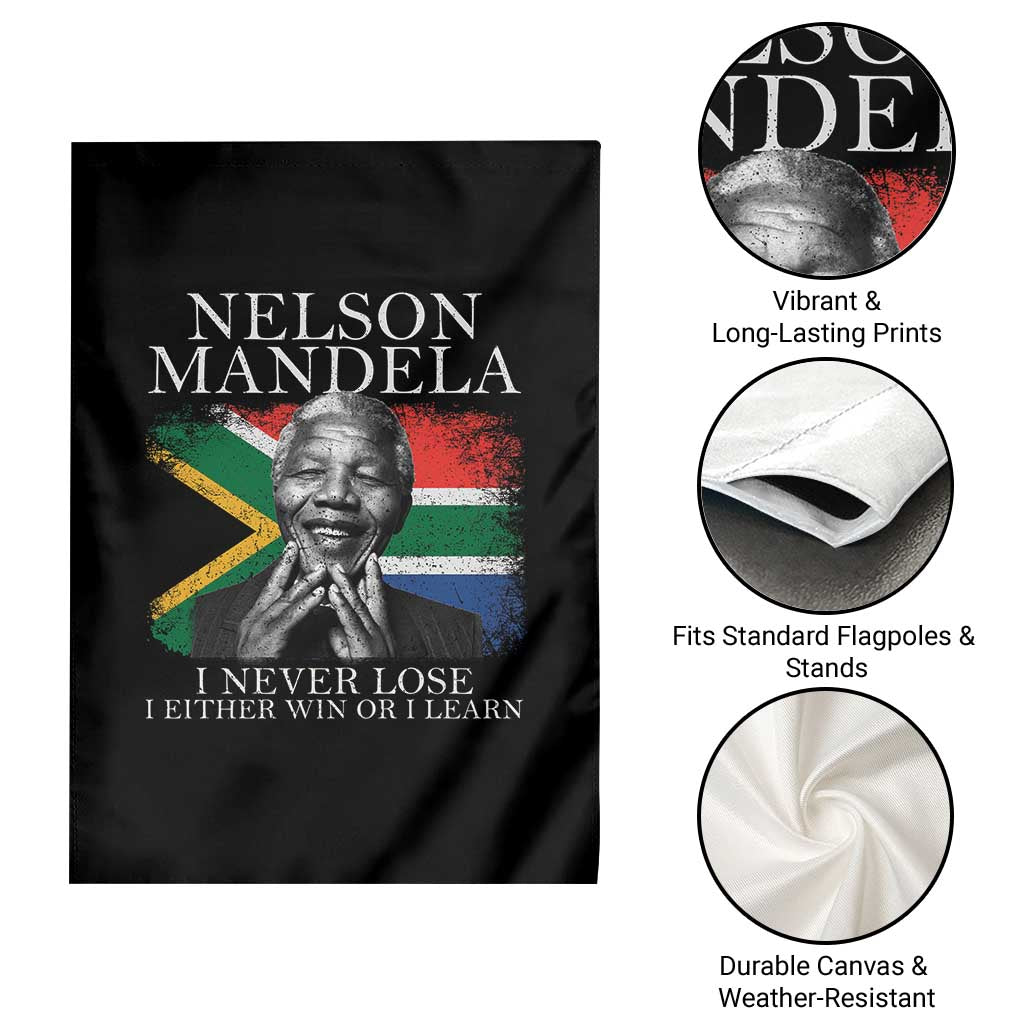 Nelson Mandela Quote Garden Flag I Never Lose I Either Win Or I Learn Vintage South African Flag TS11 Print Your Wear