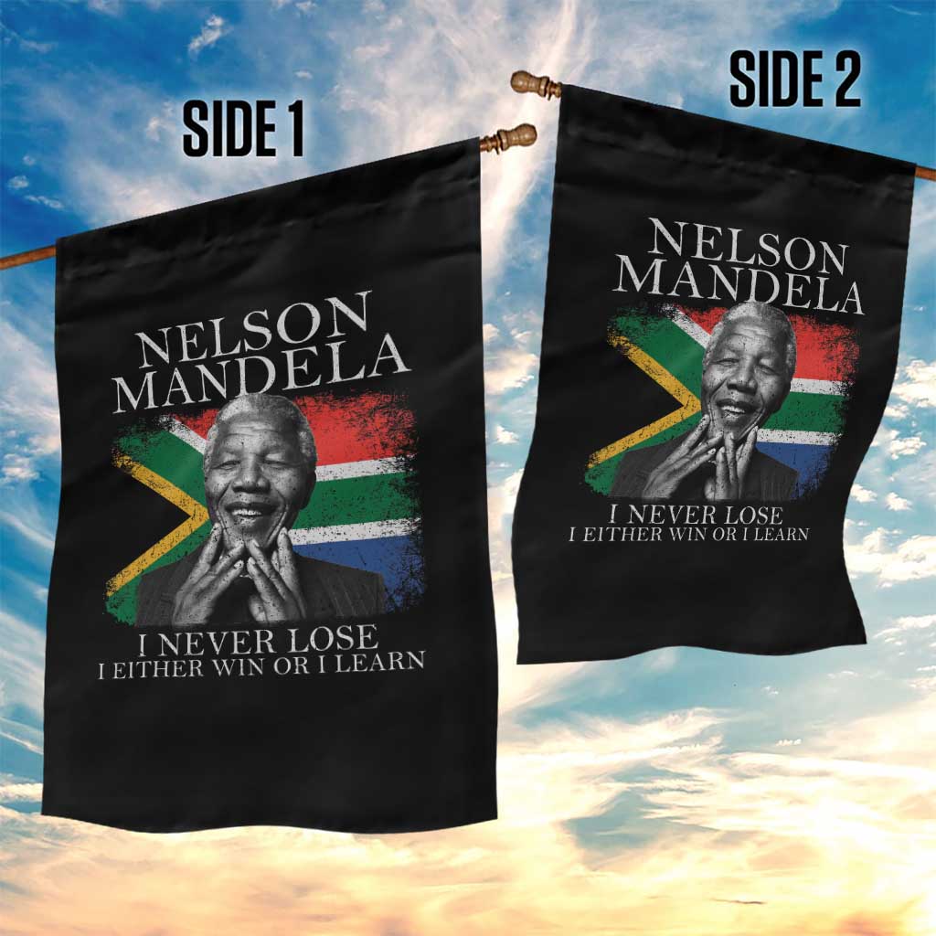 Nelson Mandela Quote Garden Flag I Never Lose I Either Win Or I Learn Vintage South African Flag TS11 Print Your Wear