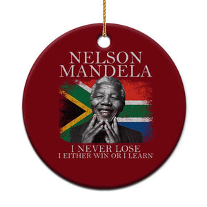 Nelson Mandela Quote Ceramic Ornament I Never Lose I Either Win Or I Learn Vintage South African Flag TS11 1pc Red Print Your Wear