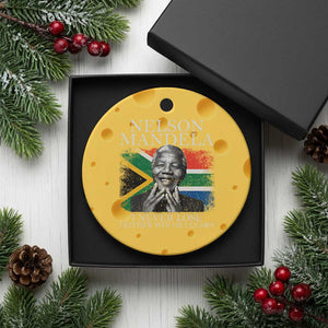 Nelson Mandela Quote Ceramic Ornament I Never Lose I Either Win Or I Learn Vintage South African Flag TS11 1pc Yellow Cheese Print Your Wear