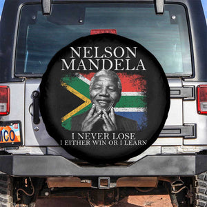 Nelson Mandela Quote Spare Tire Cover I Never Lose I Either Win Or I Learn Vintage South African Flag TS11 No hole Black Print Your Wear