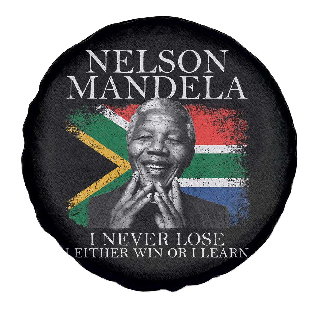 Nelson Mandela Quote Spare Tire Cover I Never Lose I Either Win Or I Learn Vintage South African Flag TS11 Print Your Wear