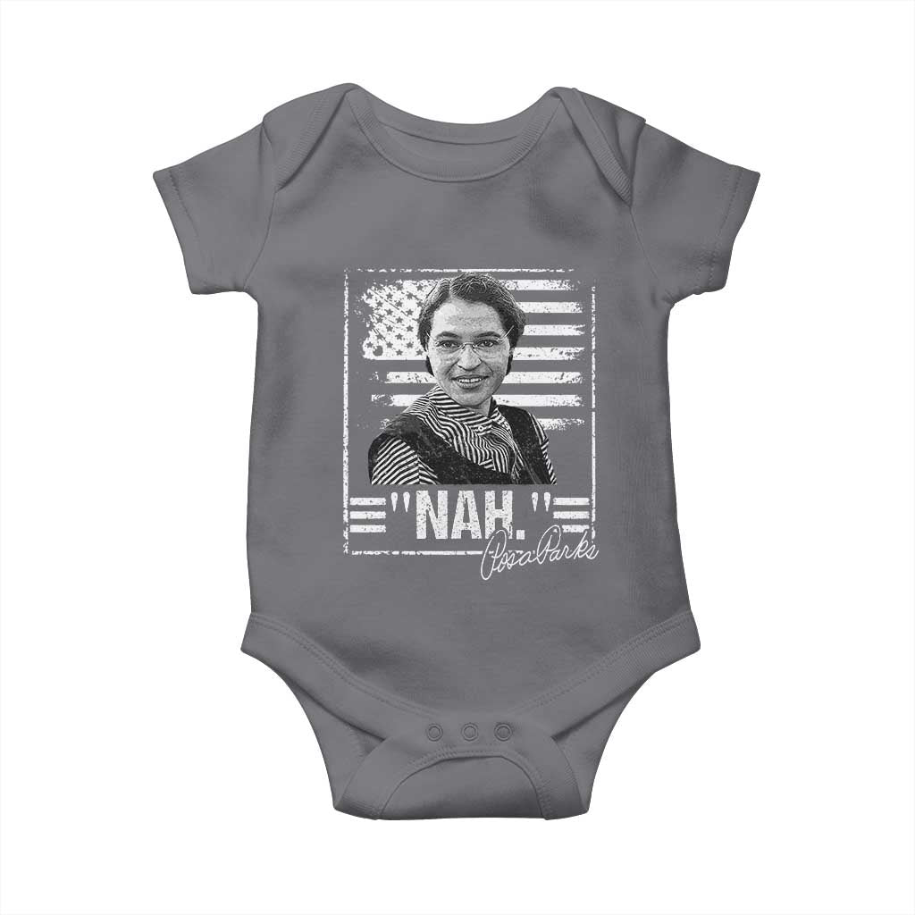 Rosa Parks Nah Quote Baby Onesie Black Movement Protest American Flag TS11 Charcoal Print Your Wear