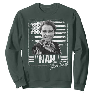 Rosa Parks Nah Quote Sweatshirt Black Movement Protest American Flag TS11 Dark Forest Green Print Your Wear