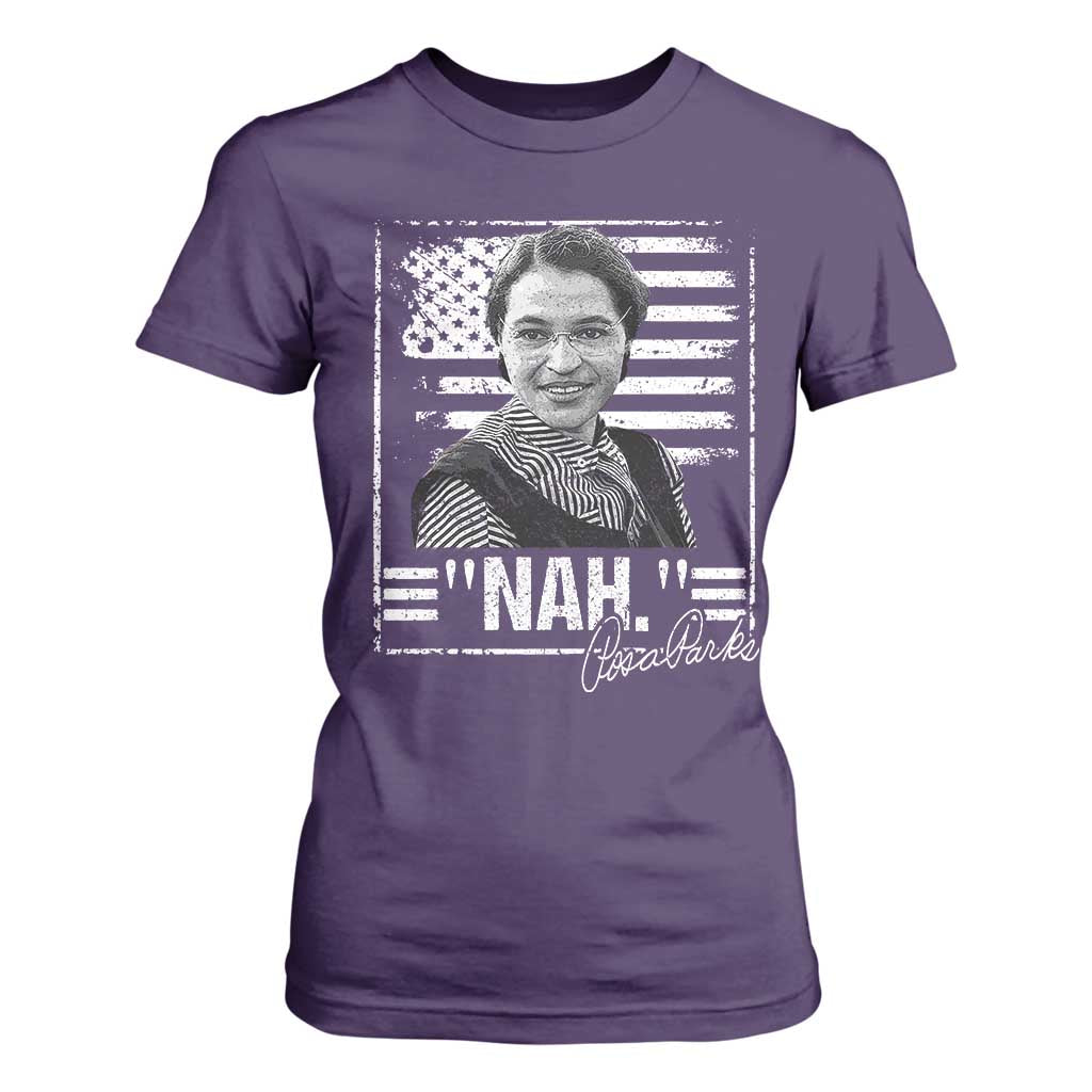 Rosa Parks Nah Quote T Shirt For Women Black Movement Protest American Flag TS11 Purple Print Your Wear