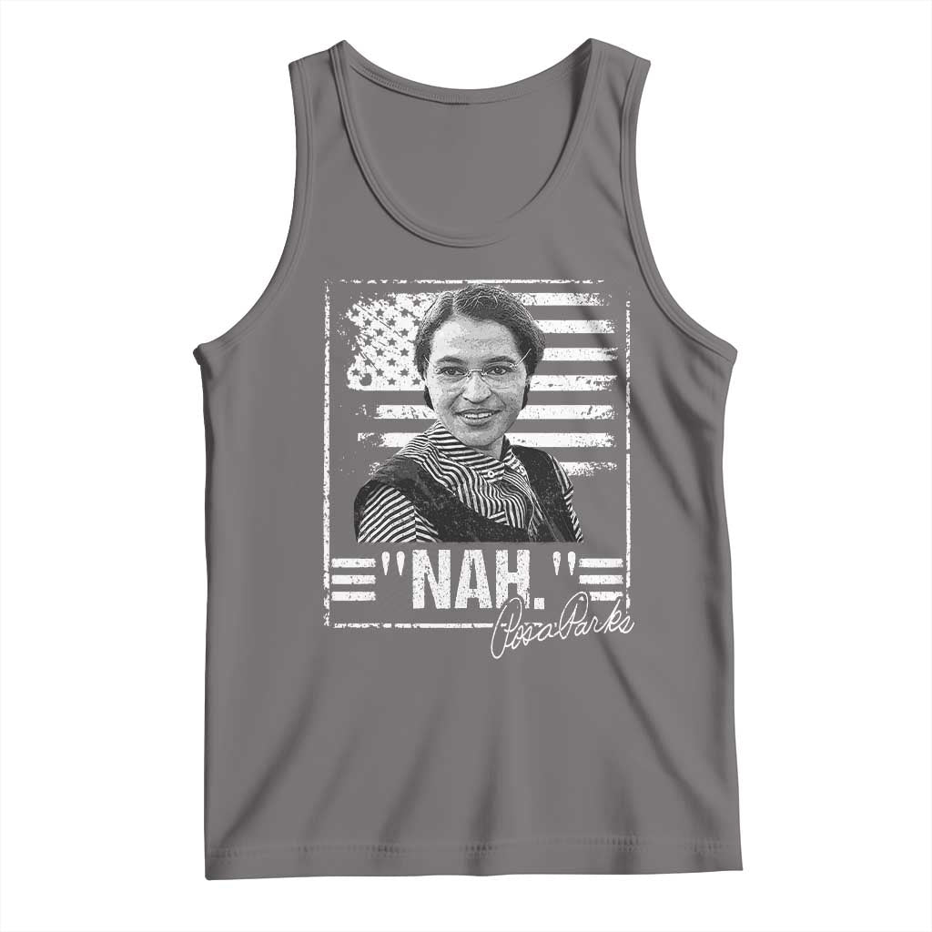 Rosa Parks Nah Quote Tank Top Black Movement Protest American Flag TS11 Deep Heather Print Your Wear