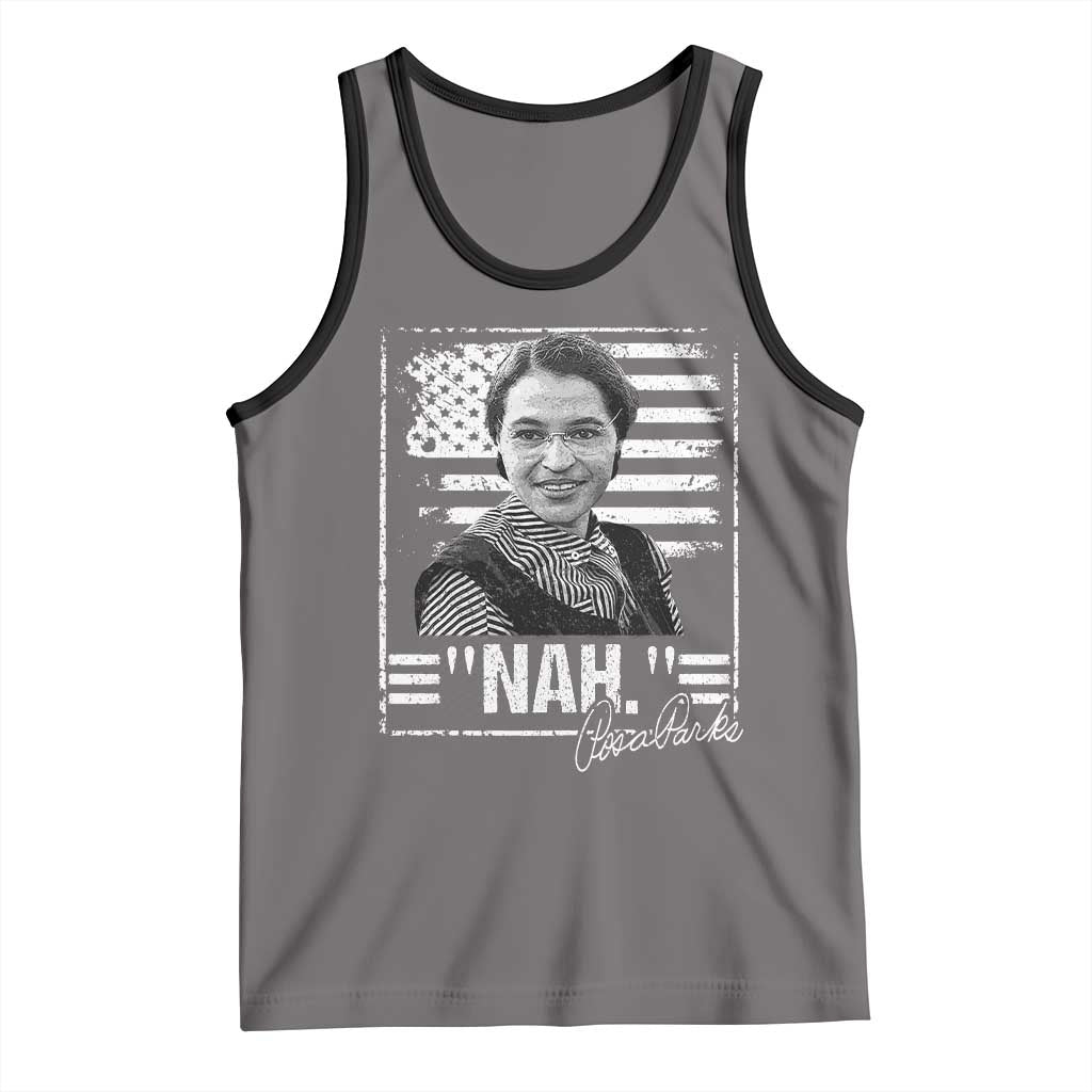 Rosa Parks Nah Quote Tank Top Black Movement Protest American Flag TS11 Deep Heather Black Print Your Wear