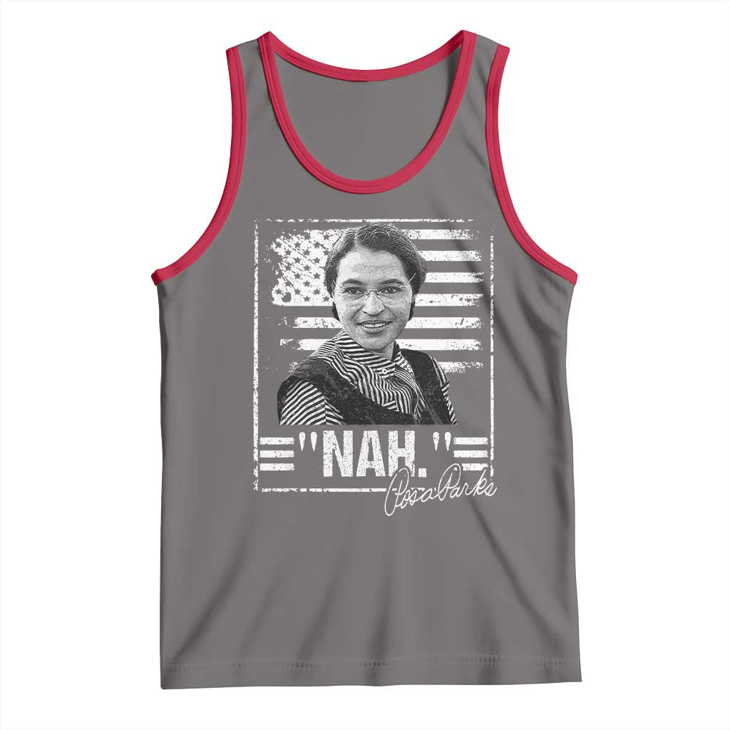 Rosa Parks Nah Quote Tank Top Black Movement Protest American Flag TS11 Deep Heather Red Print Your Wear