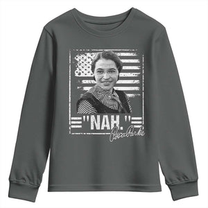 Rosa Parks Nah Quote Youth Sweatshirt Black Movement Protest American Flag TS11 Dark Heather Print Your Wear