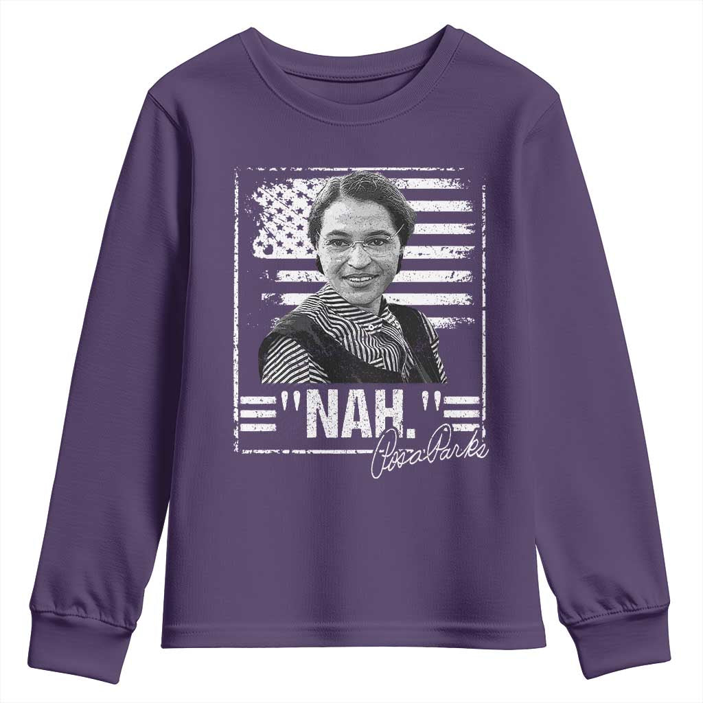 Rosa Parks Nah Quote Youth Sweatshirt Black Movement Protest American Flag TS11 Purple Print Your Wear
