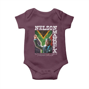 Nelson Mandela Quote Baby Onesie Real Leaders Must Be Ready To Sacrifice All For The Freedom TS11 Maroon Print Your Wear