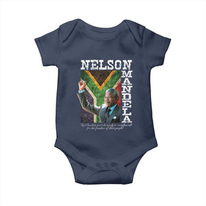 Nelson Mandela Quote Baby Onesie Real Leaders Must Be Ready To Sacrifice All For The Freedom TS11 Navy Print Your Wear