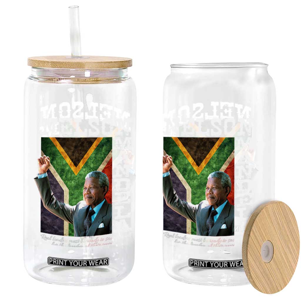 Nelson Mandela Quote Glass Can Real Leaders Must Be Ready To Sacrifice All For The Freedom TS11 Print Your Wear