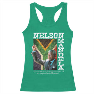 Nelson Mandela Quote Racerback Tank Top Real Leaders Must Be Ready To Sacrifice All For The Freedom TS11 Irish Green Print Your Wear